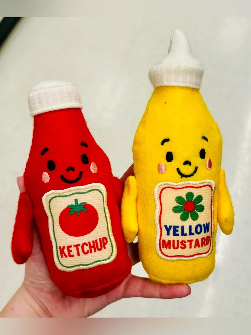 Target Bullseye Playground Summer SET OF 2 Ketchup & Mustard Felt Decorations